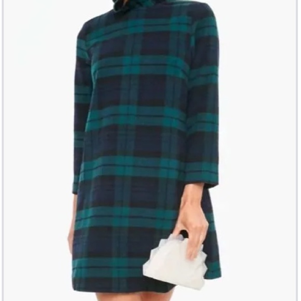 Tuckernuck Green and Blue Plaid Long Sleeve Dress